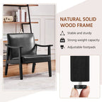 Fauteuil d'appoint rembourré Yaheetech en boucle avec pieds en bois massif - 62 cm L x 71 cm l x 74 cm H