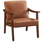 Fauteuil d'appoint rembourré Yaheetech en boucle avec pieds en bois massif - 62 cm L x 71 cm l x 74 cm H