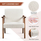 Fauteuil d'appoint rembourré Yaheetech en boucle avec pieds en bois massif - 62 cm L x 71 cm l x 74 cm H