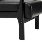 Fauteuil d'appoint Glitzhome style moderne mi-siècle en similicuir avec coussin - 65,4 cm (L) x 85,7 cm (P) x 78,1 cm (H)