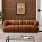 Canapé Rovan de luxe moderne du milieu du siècle en cuir cognac