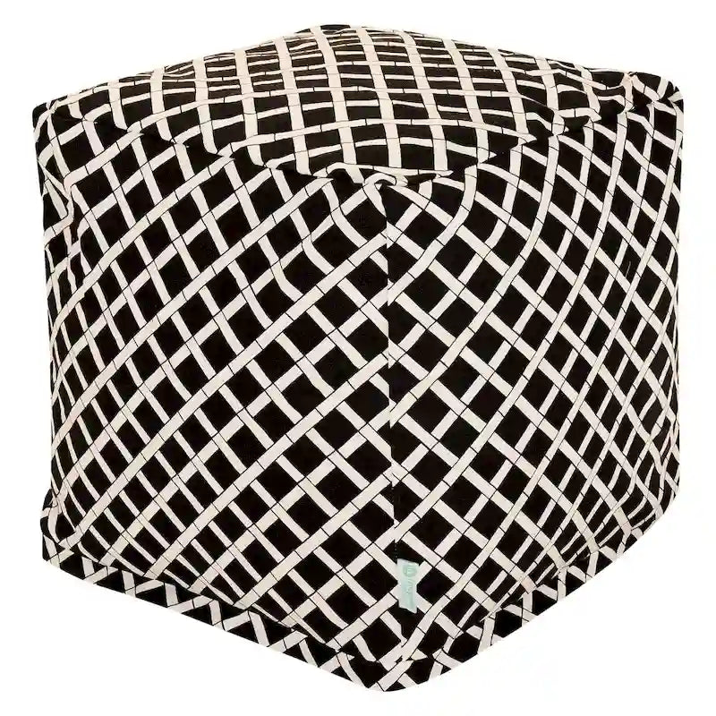 Pouf cube ottoman en bambou Majestic Home Goods pour intérieur/extérieur