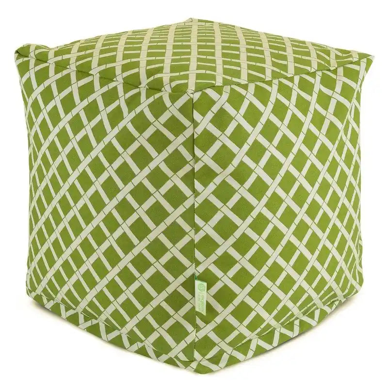 Pouf cube ottoman en bambou Majestic Home Goods pour intérieur/extérieur