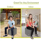 Pouf cube ottoman en bambou Majestic Home Goods pour intérieur/extérieur