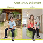 Pouf cube ottoman en bambou Majestic Home Goods pour intérieur/extérieur