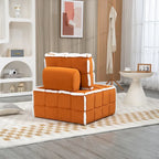 Fauteuil relax d'appoint une place, profond et sans accoudoirs, avec assise rembourrée.