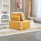 Fauteuil relax d'appoint une place, profond et sans accoudoirs, avec assise rembourrée.