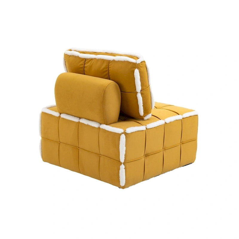 Fauteuil relax d'appoint une place, profond et sans accoudoirs, avec assise rembourrée.