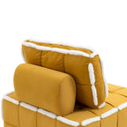 Fauteuil relax d'appoint une place, profond et sans accoudoirs, avec assise rembourrée.