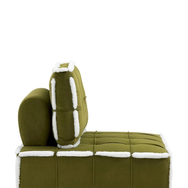 Fauteuil relax d'appoint une place, profond et sans accoudoirs, avec assise rembourrée.