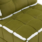 Fauteuil relax d'appoint une place, profond et sans accoudoirs, avec assise rembourrée.