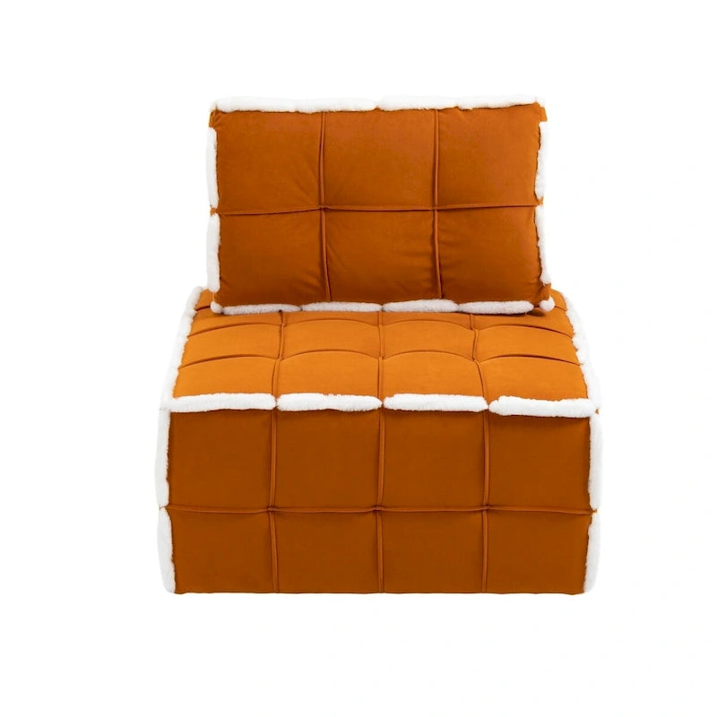 Fauteuil relax d'appoint une place, profond et sans accoudoirs, avec assise rembourrée.