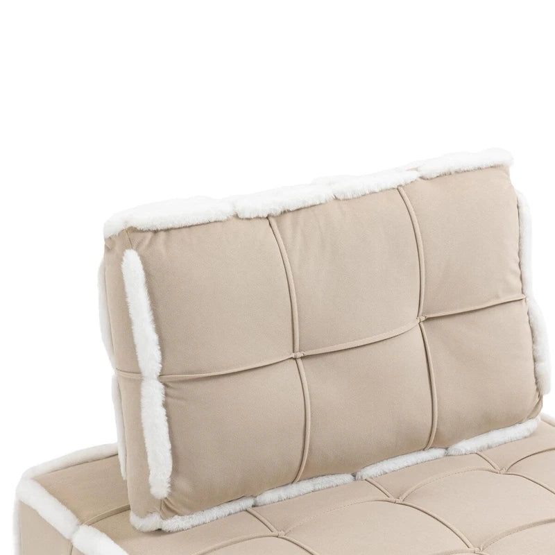 Fauteuil relax d'appoint une place, profond et sans accoudoirs, avec assise rembourrée.