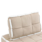 Fauteuil relax d'appoint une place, profond et sans accoudoirs, avec assise rembourrée.