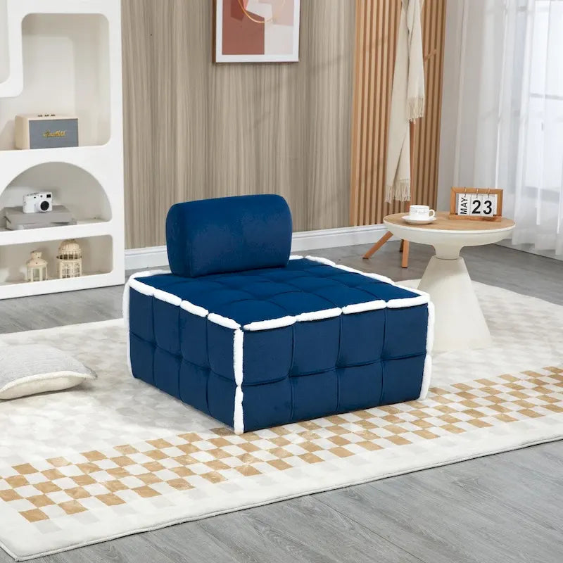 Fauteuil relax d'appoint une place, profond et sans accoudoirs, avec assise rembourrée.