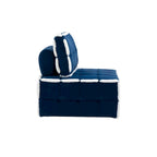 Fauteuil relax d'appoint une place, profond et sans accoudoirs, avec assise rembourrée.