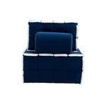 Fauteuil relax d'appoint une place, profond et sans accoudoirs, avec assise rembourrée.