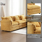 Canapé d'angle modulaire trois places surdimensionné et confortable en tissu chenille, en forme de L