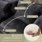 Canapé d'angle modulaire trois places surdimensionné et confortable en tissu chenille, en forme de L