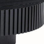 Table basse ronde moderne en noyer noir avec pied robuste, non assemblée
