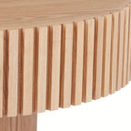 Table basse ronde moderne en noyer noir avec pied robuste, non assemblée