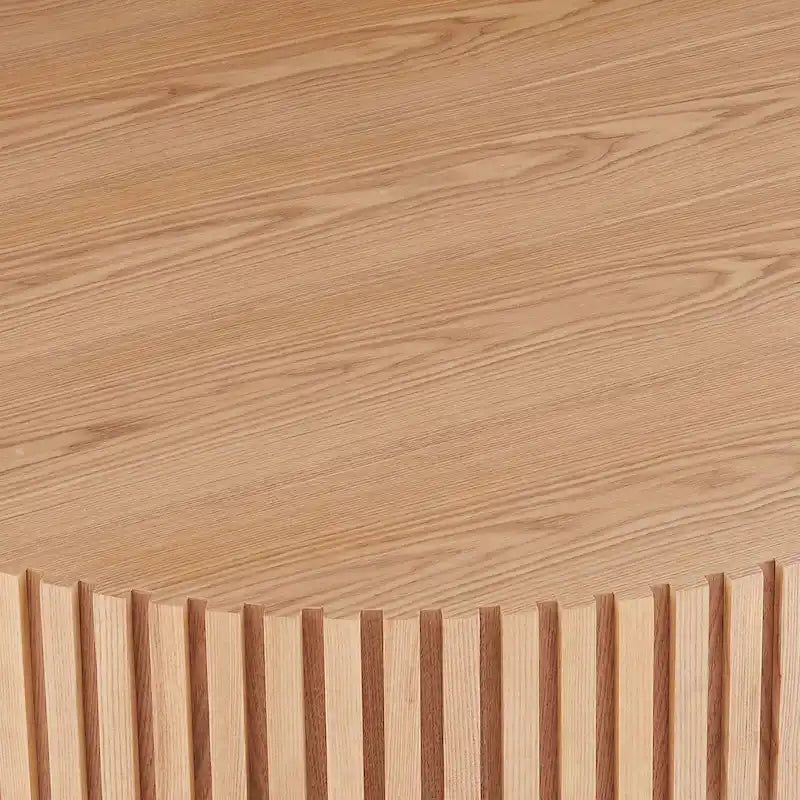 Table basse ronde moderne en noyer noir avec pied robuste, non assemblée