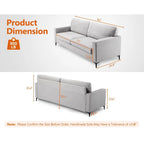 Canapé deux places surdimensionné de 83 pouces, canapé moderne avec assise profonde
