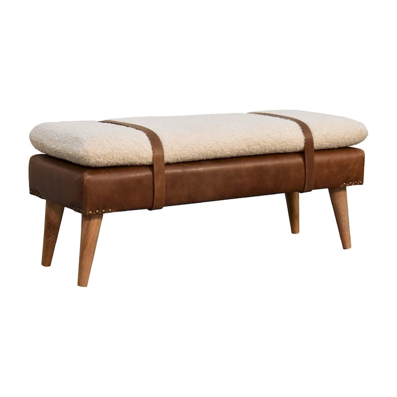 Banc en cuir bouclé de buffle