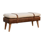 Banc en cuir bouclé de buffle