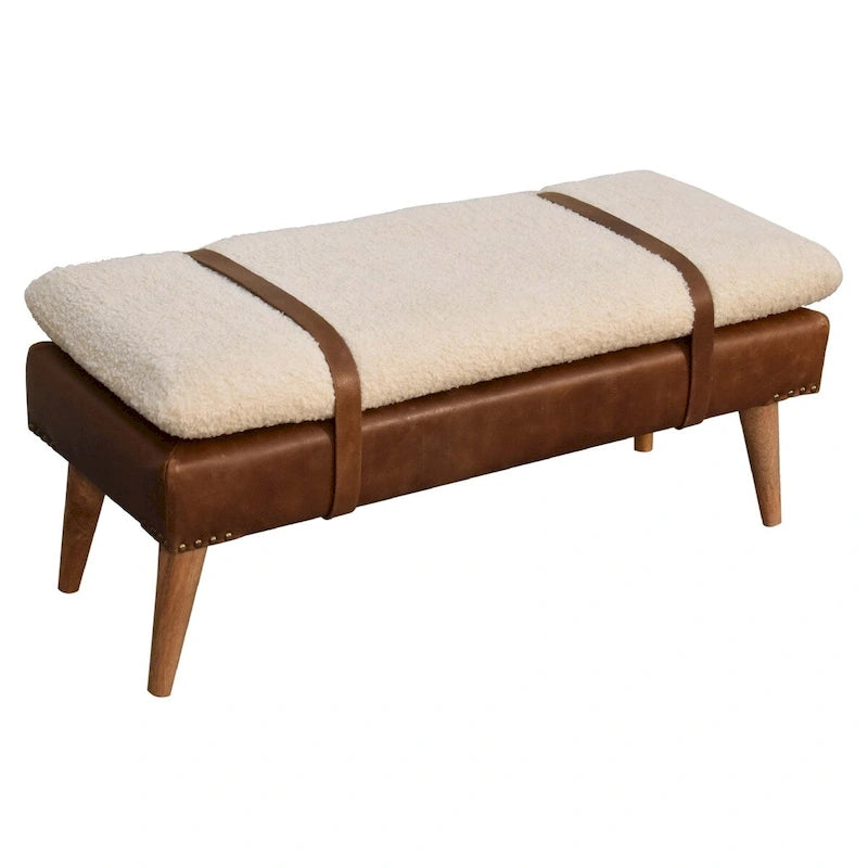 Banc en cuir bouclé de buffle