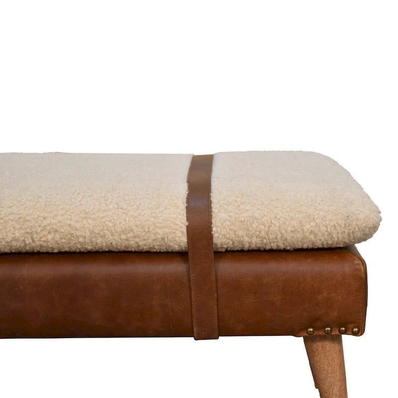 Banc en cuir bouclé de buffle