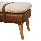 Banc en cuir bouclé de buffle