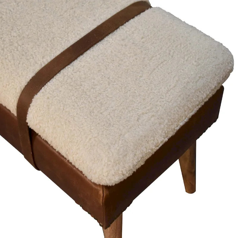 Banc en cuir bouclé de buffle