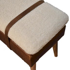 Banc en cuir bouclé de buffle