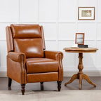 COZYMAN Genuine Leather Comfortable Recliner Chair Adjustable Push Back Recliner Living Room Arm Chair