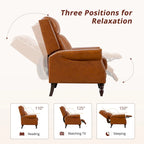 Fauteuil inclinable confortable en cuir véritable COZYMAN, dossier réglable, fauteuil de salon avec accoudoirs
