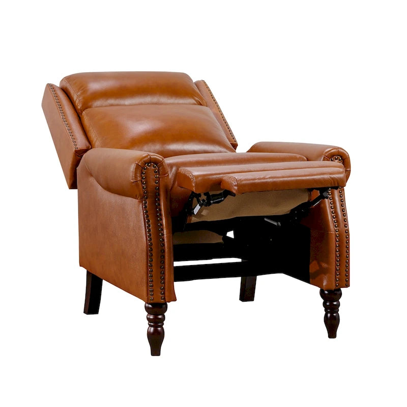Fauteuil inclinable confortable en cuir véritable COZYMAN, dossier réglable, fauteuil de salon avec accoudoirs