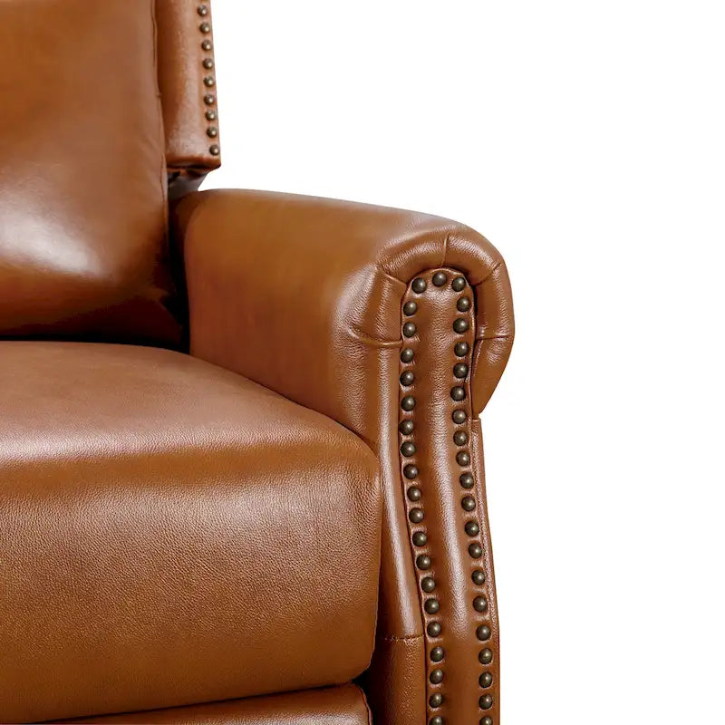 Fauteuil inclinable confortable en cuir véritable COZYMAN, dossier réglable, fauteuil de salon avec accoudoirs