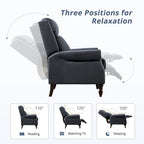 Fauteuil inclinable confortable en cuir véritable COZYMAN, dossier réglable, fauteuil de salon avec accoudoirs