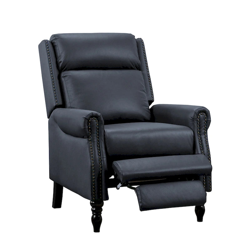Fauteuil inclinable confortable en cuir véritable COZYMAN, dossier réglable, fauteuil de salon avec accoudoirs