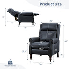 Fauteuil inclinable confortable en cuir véritable COZYMAN, dossier réglable, fauteuil de salon avec accoudoirs