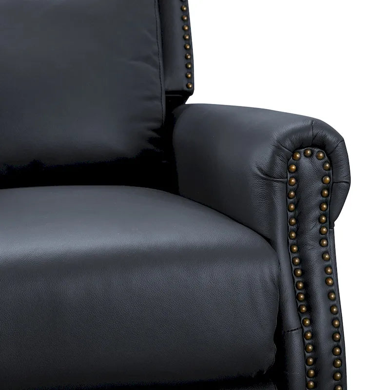 Fauteuil inclinable confortable en cuir véritable COZYMAN, dossier réglable, fauteuil de salon avec accoudoirs