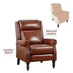 Fauteuil inclinable confortable en cuir véritable COZYMAN, dossier réglable, fauteuil de salon avec accoudoirs
