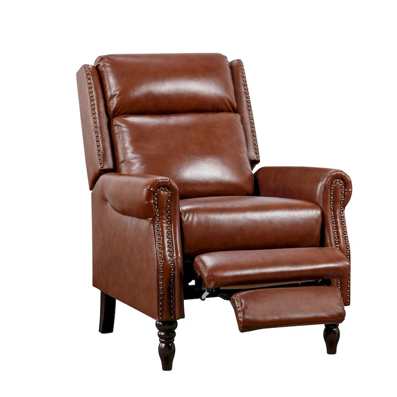 Fauteuil inclinable confortable en cuir véritable COZYMAN, dossier réglable, fauteuil de salon avec accoudoirs
