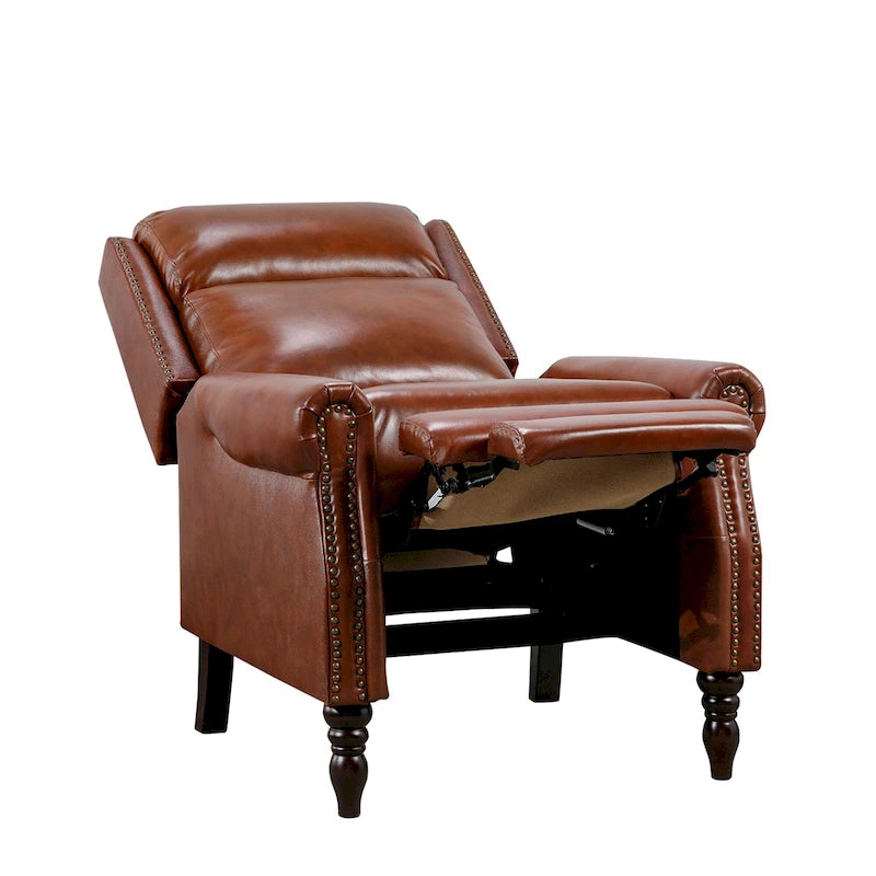 Fauteuil inclinable confortable en cuir véritable COZYMAN, dossier réglable, fauteuil de salon avec accoudoirs