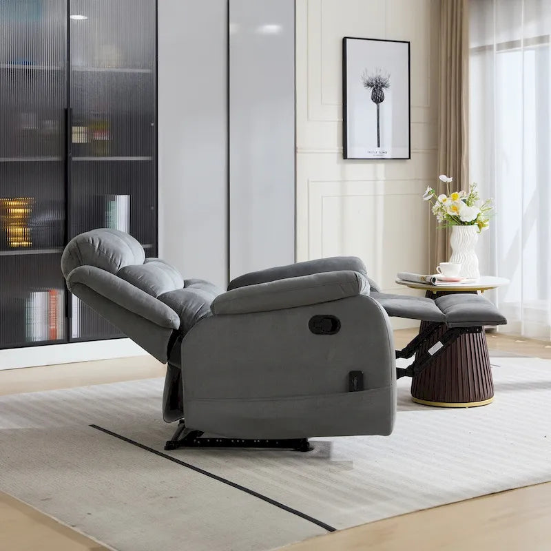 Fauteuil inclinable manuel rembourré Steph Plush Transitional