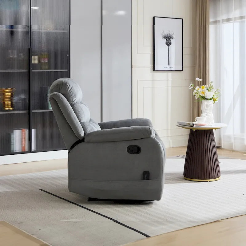 Fauteuil inclinable manuel rembourré Steph Plush Transitional