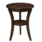 Table d'appoint ronde en bois avec étagère ouverte