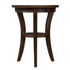 Table d'appoint ronde en bois avec étagère ouverte