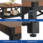 Table basse carrée Moasis Farmhouse avec plateau relevable et étagère de rangement pour salon
